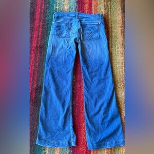 7 For All Mankind Blue Flare Wide Leg Jeans